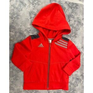 Red Adidas Baby Boy Toddler Track Zipper Jacket, Size 12 months